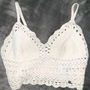 White knit bralette/ crop top